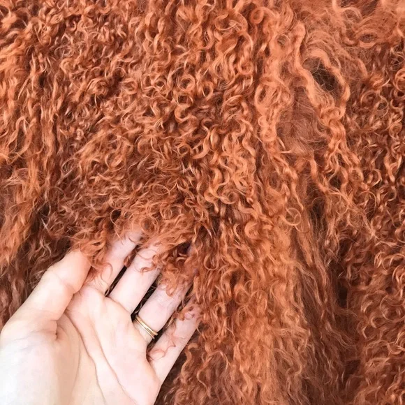 100% Mongolion Curly Fur Short Coat BNWT - Picture 3 of 6